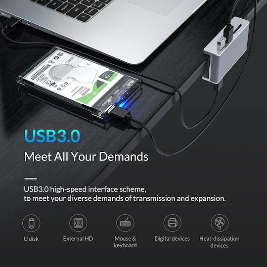 Orico USB 3.0 Hub with 2 Ports USB-A Silver