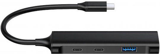 Conceptronic Hub 4 Porturi USB 3.2 cu Conectare USB-C Gri