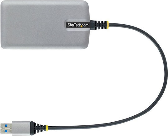 StarTech 3-Port USB 3.0 Hub with USB-A Connection Ethernet Gray