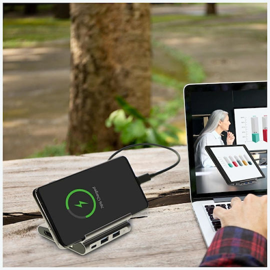 4Smarts USB 3-Port USB 3.1 Hub with USB-C Connection Gray