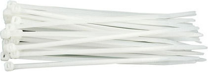 Top Tools Plastische Kabelbinder 300mmx3.6mm in Weiß Farbe 100Stk