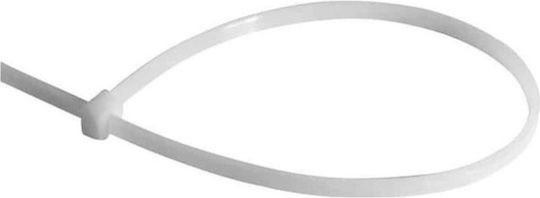 Eurolamp Πλαστικά Δεματικά Καλωδίων 350mmx4.8mm σε Λευκό χρώμα (100τμχ) 147-54015