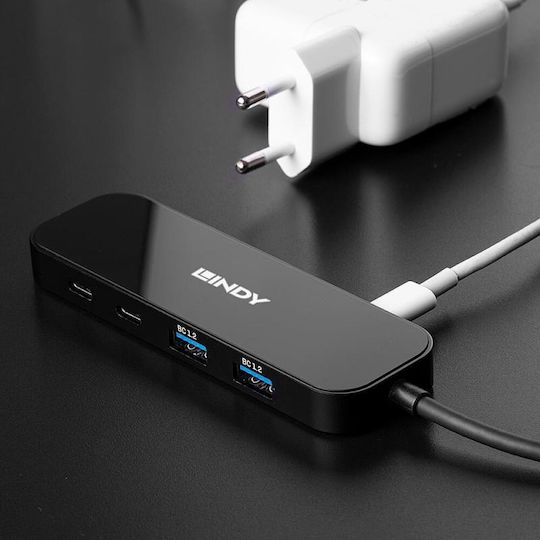 Lindy Hub 4 Θυρών USB 3.2 με σύνδεση USB-C