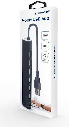 Gembird USB-Hub mit 7 Anschlüssen USB 2.0 mit USB-A Anschluss