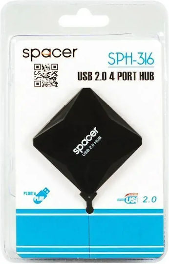 Spacer USB Хъб с 4 USB 2.0 Порта и USB-A Връзка