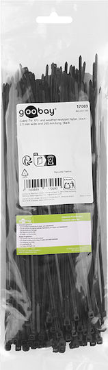 Goobay Plastik Kabelbinder in Schwarzem Farbe (100Stück) 17069
