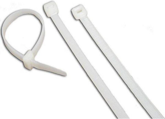 Commel Legături Cablu Din Plastic 400mmx7.5mm În Culoare Albă 25 Buc