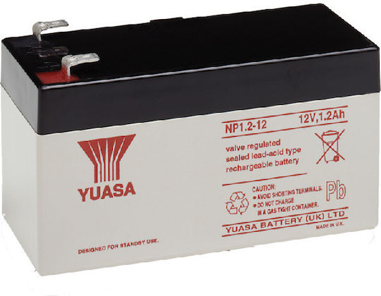 Yuasa NP1.2-12 UPS Batterie mit Kapazität 1.2Ah und Spannung 12V 1Stück