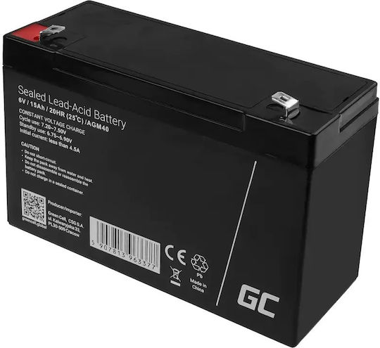 Green Cell Baterie UPS cu Capacitate 15Ah și Tensiune 6V AGM40 1buc