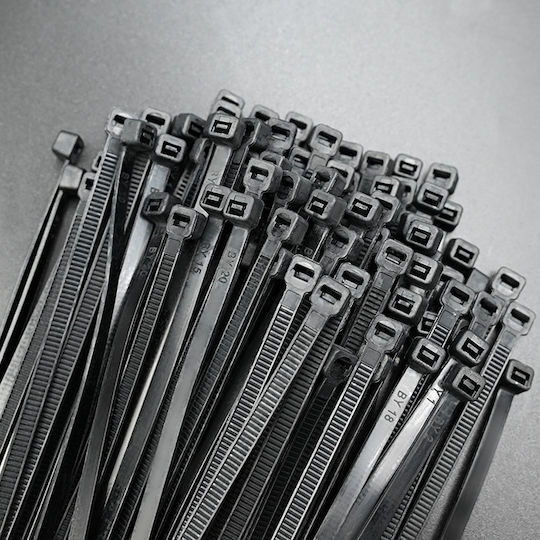 Qoltec Πλαστικά Δεματικά Καλωδίων 350mmx4.8mm σε Μαύρο χρώμα (100τμχ) 52210