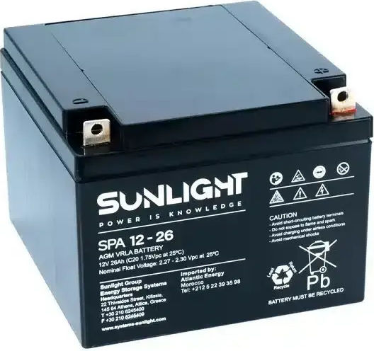 SunLight SPA 12-26 Μπαταρία UPS με Χωρητικότητα 26Ah και Τάση 12V