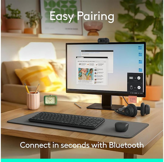 Logitech MK250 Compact Безжично Комплект клавиатура и мишка Гръцка Черен