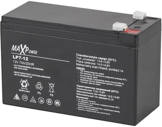 Baterie Rebel 12V Gel Plumb Acid 7Ah Fără întreținere 151x65x94 mm