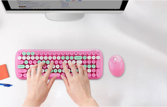 MOFII Candy XR Kabellos Tastatur & Maus Set Englisch US Rosa