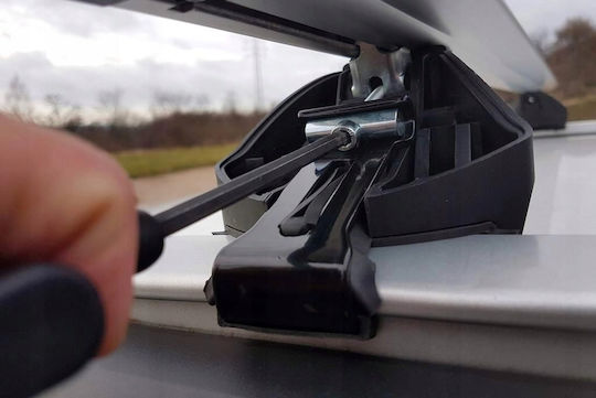 Amos Amos Autodachträger Aluminium 2012-2016 für Autos mit Dachreling mit Dachträgerfüßen Silber