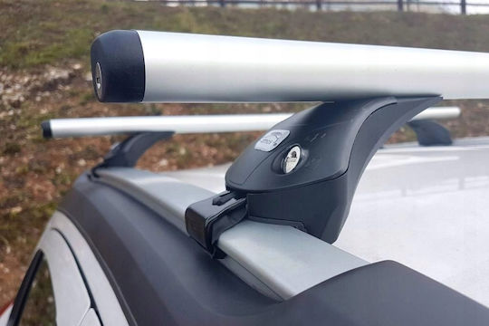 Amos Amos Autodachträger Aluminium 2012-2016 für Autos mit Dachreling mit Dachträgerfüßen Silber