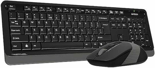 A4Tech FG1010 Безжично Комплект клавиатура и мишка Английски US Черен
