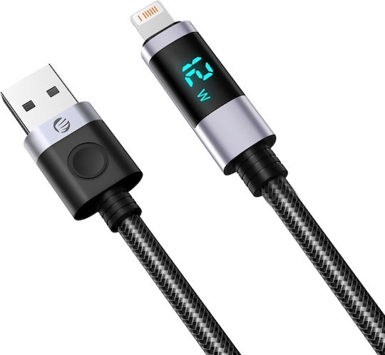 Orico LED USB-A към Lightning кабел 12W Черен 0.5m