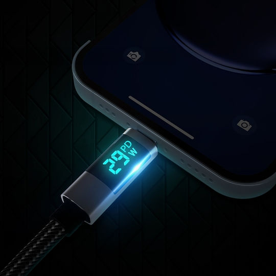 Orico LED USB-C към Lightning кабел 29W Черен 2m