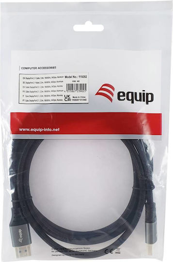 Equip Cable DisplayPort male - DisplayPort male 2.1m Μαύρο (119282)