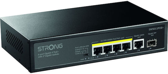 Strong SW5011POE+ Неуправляем L2 PoE+ Switch с 5 Портове Гигабитови (1Gbps) Ethernet и 1 SFP Порт