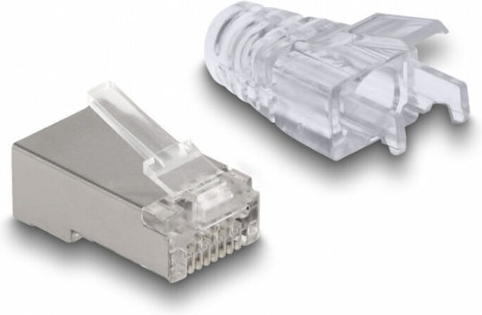 Delock Set 50 Conectori Rj45 Ftp Pentru Rețea Cat.6 Easy Connect + Manson Transparent Delock 66905