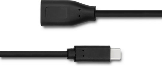 Qoltec USB 3.0 Cable USB-C male - USB-A female Μαύρο 0.2m 50485