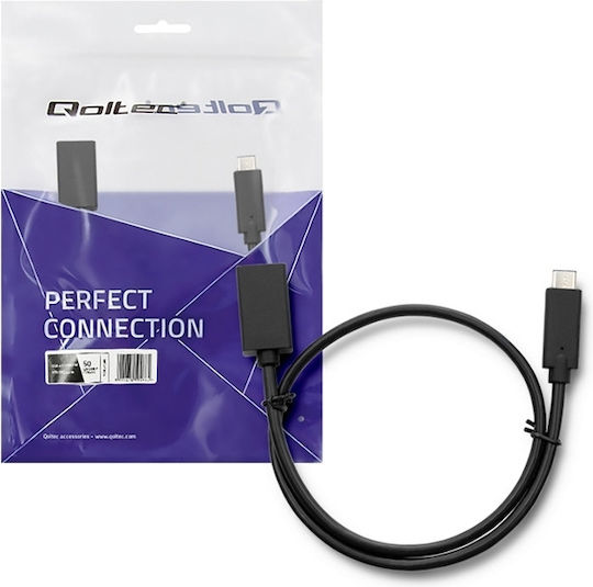 Qoltec USB 3.1 Cable USB-C male - USB-A female Μαύρο 0.5m 50486
