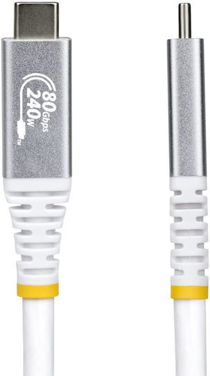 StarTech USB 2.0 Cable USB-C male - USB-C 240W PD Λευκό 1.5m CC150CM80GUSB4CABLEW