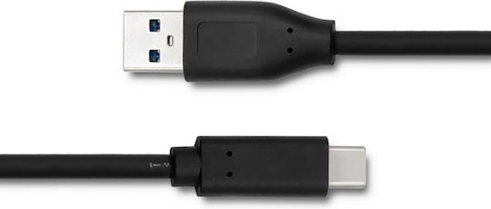 Qoltec USB 3.0 Кабел USB-C Мъжки - USB-A Черен 0.25м 50420