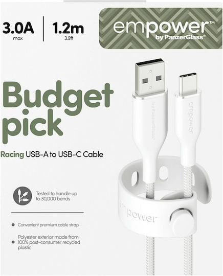 PanzerGlass USB Typ-C Kabel männlich - USB-A 60W PD Silber 1,2 m EM30290
