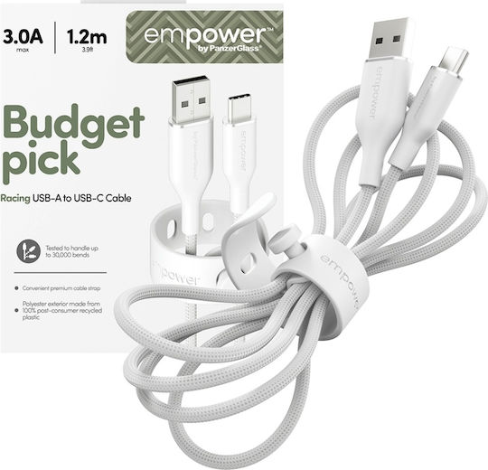 PanzerGlass USB Typ-C Kabel männlich - USB-A 60W PD Silber 1,2 m EM30290