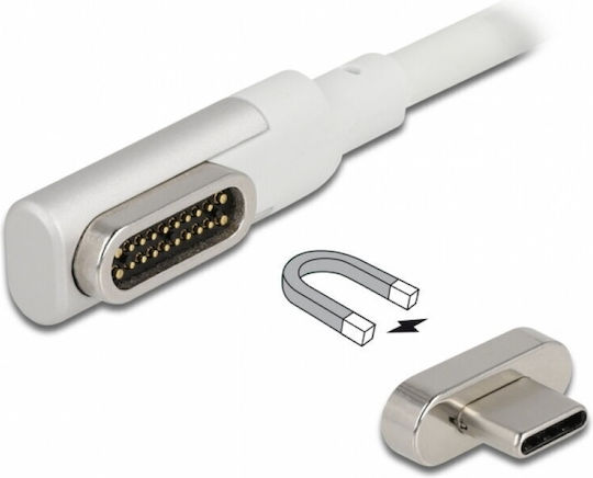 Delock Thunderbolt 3 Usb-c Magnetic Cable Straight/90 Degree Angle 4k60hz/100w 1.2m White Delock 86703