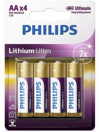 Philips Ultra Lithium-Batterien AA 1,5V Einweg High Performance 4 Stück