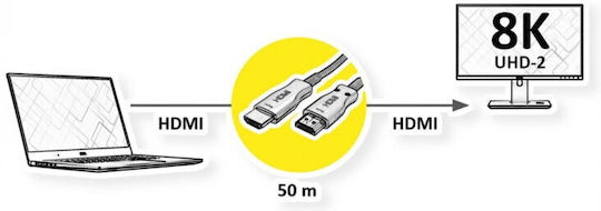 Roline Kabel HDMI-Stecker - HDMI-Stecker 50m Schwarz