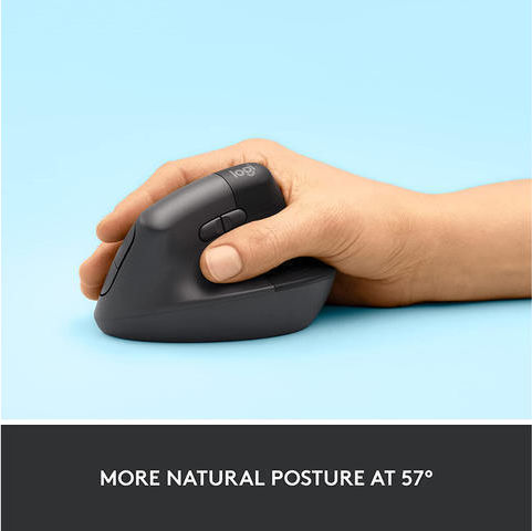 Logitech Lift Ασύρματο Εργονομικό Vertical Ποντίκι Μαύρο
