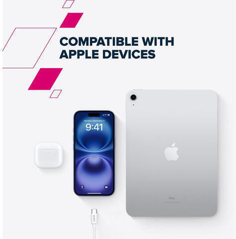 Canyon Braided USB 2.0 Cable USB-C male - USB-C 60W PD Λευκό 1.2m CND-CC60AB12W