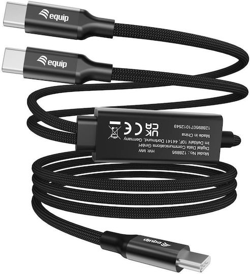 Equip USB 2.0 USB-C Male - USB-C 140W PD Black 1.5m 128895