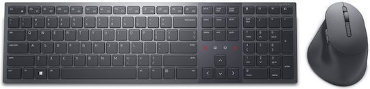 Dell KM900 Безжично Комплект клавиатура и мишка Английски US Черен