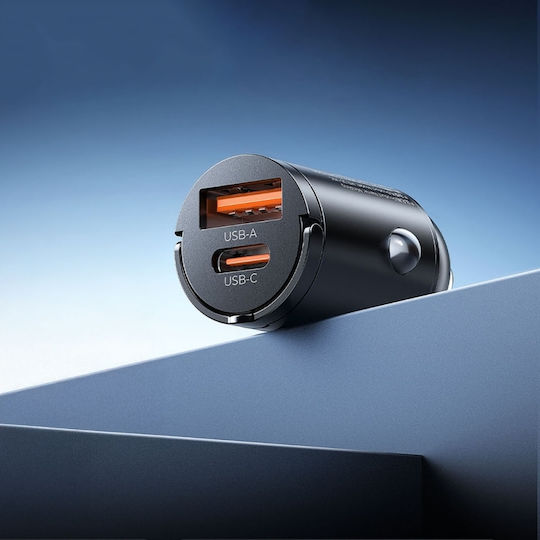 Orico Miniring 30w Usb-a + Usb-c Car Charger Black Mr-30-1a1c Orico-mr-30-1a1c-bk-ep-hu