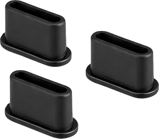 Προστατευτικά Καλύμματα Θύρας Usb-c Bizon Dust Plug Type C Port Devices Black 3 Pack