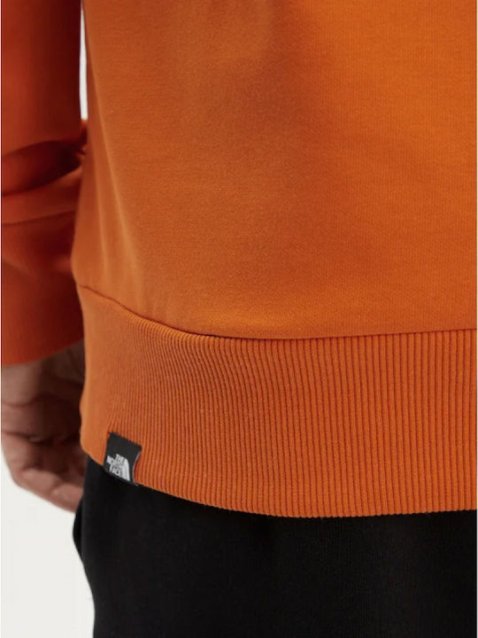 Raglan Box Φούτερ με Κουκούλα Πορτοκαλί
