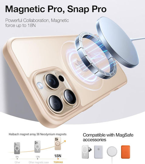 Torras Back Cover Σιλικόνης Χρυσό (iPhone 16 Pro Max)