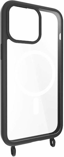 Mageasy Roar M With Strap Back Cover Silicone with Strap Black (iPhone 15 Pro Max)