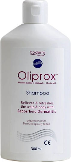 Boderm Oliprox Κατά της Σμηγματορροϊκής Σαμπουάν κατά της Πιτυρίδας & της Σμηγματορροϊκής Δερματίτιδας για Όλους τους Τύπους Μαλλιών 300ml