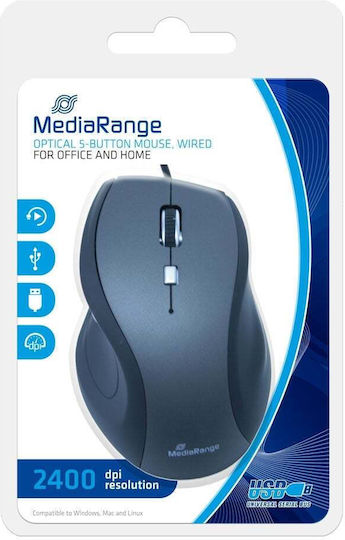 MediaRange MROS202 Ενσύρματο Ποντίκι Γκρι
