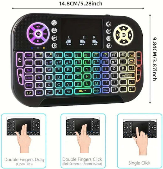 Andowl Q-K07 Fără fir Tastatură cu touchpad Engleză US