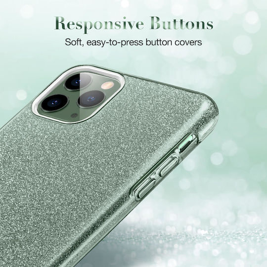 ESR Makeup Glitter Umschlag Rückseite Silikon Grün (iPhone 11 Pro Max)