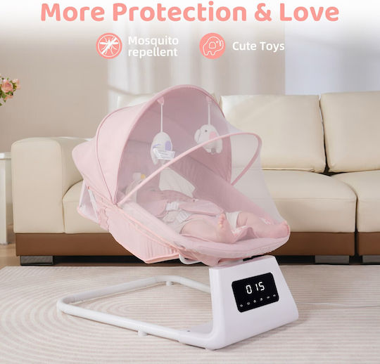 Elektrische Babywippe & Schaukelstühle mit Musik Rosa Für Kinder Bis 10kg Hug3D-Rosa Elektrische Babywippe & Schaukelstühle mit Musik Rosa Für Kinder Bis 10kg Hug3D-Rosa