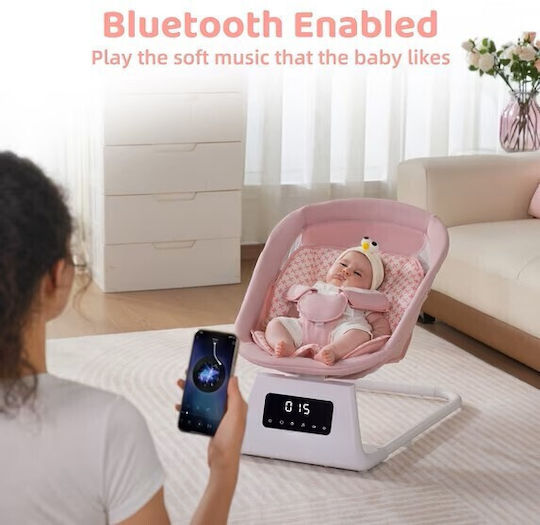 Balansoar Electric Pentru Bebeluși Cu Muzică Roz Pentru Copil Până La 10kg